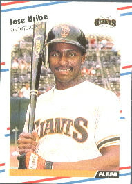 1988 Fleer Baseball Cards      099      Jose Uribe